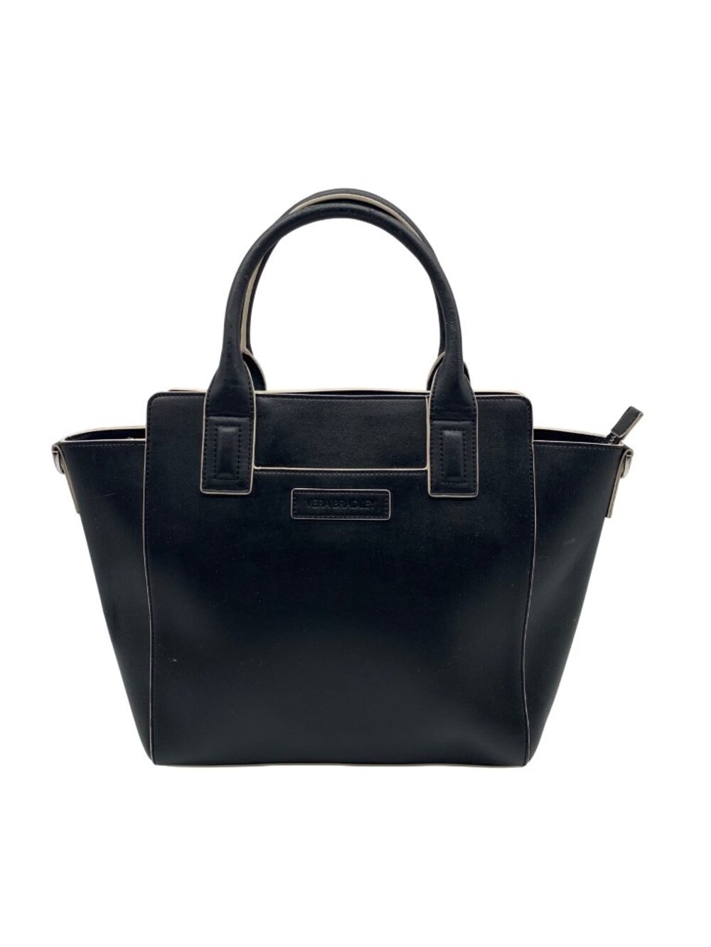 Vera Bradley Black Faux Leather Commuter Tote Bag